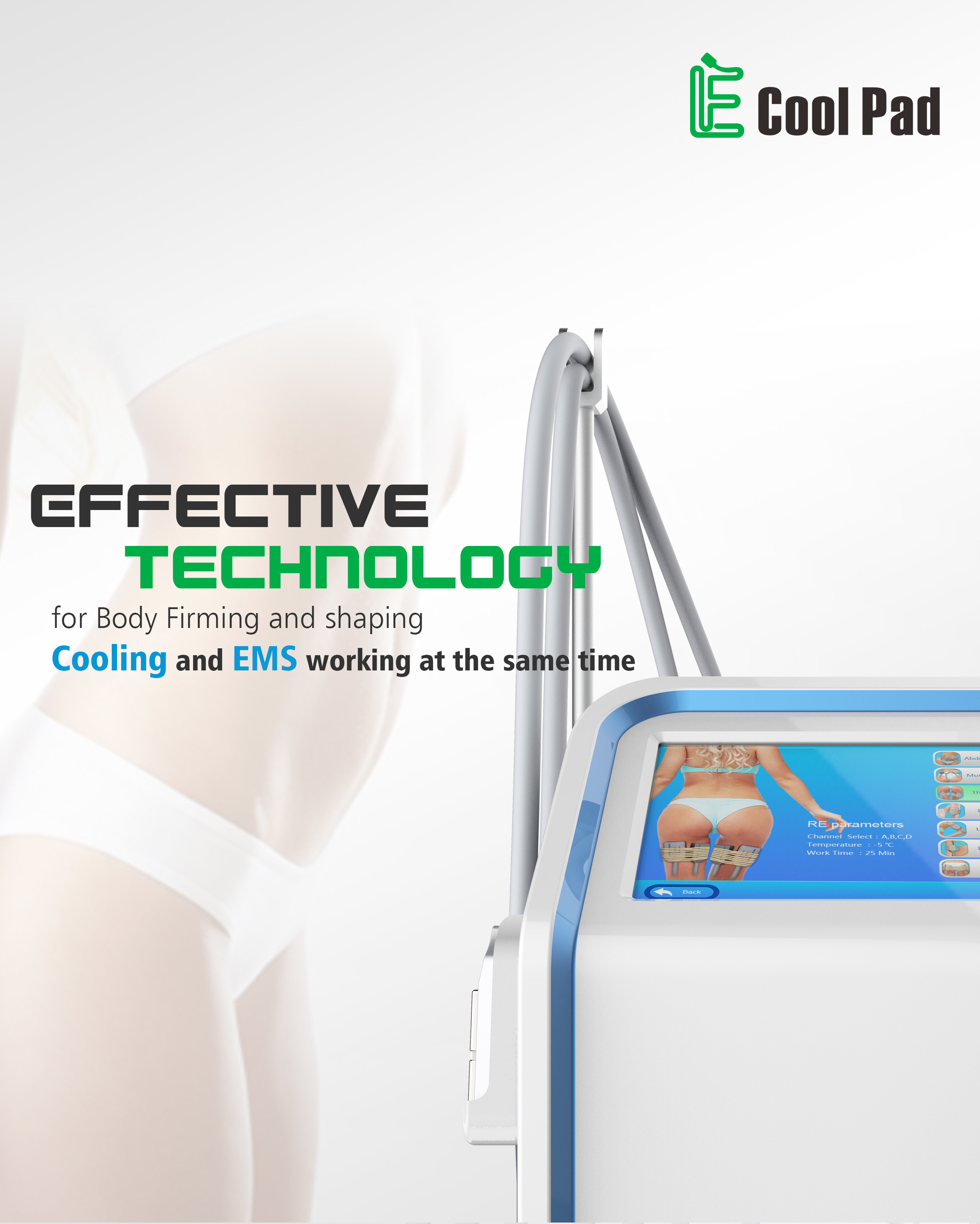 آلة العلاج الطبيعي EMS المحمولة خفيفة الوزن ، آلة تحلل الدهون المنزلية