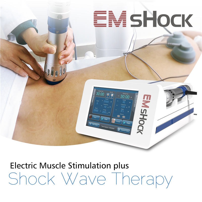 آلة تحفيز العضلات الكهربائية المحمولة 2 في 1 نوع موجة الصدمة الشعاعية الصوتية